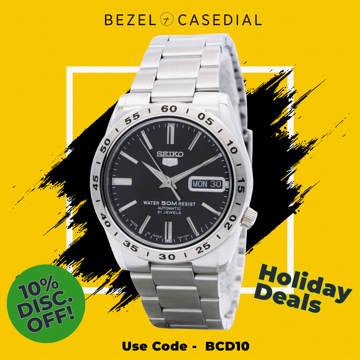 Bezel_Case_Dial's tweet photo. The Seiko 5 Automatic 21 Jewels Japan Made SNKE01J1 Stainless Steel Men's Watch, with its cool design, will be a great addition to your collection. 

Get 10% off storewide using code BCD10 🎁🎉

Shop Now: https://t.co/aPtXGNZNEf

#menswatches #bestwatches #quality #automatic https://t.co/xVz7na33FS