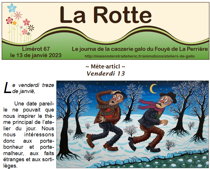 NantesGallo's tweet photo. Fret bani ! La Rotte de Jenvier amarë d'o l-s anciens du fouyë de la Perriere a #Eri #Heric
Sujit: Chance, Dechance, Fiziqe e crayances
https://t.co/RWRNrehdDB
#LangueGallèse https://t.co/R7cuaZWl4l
