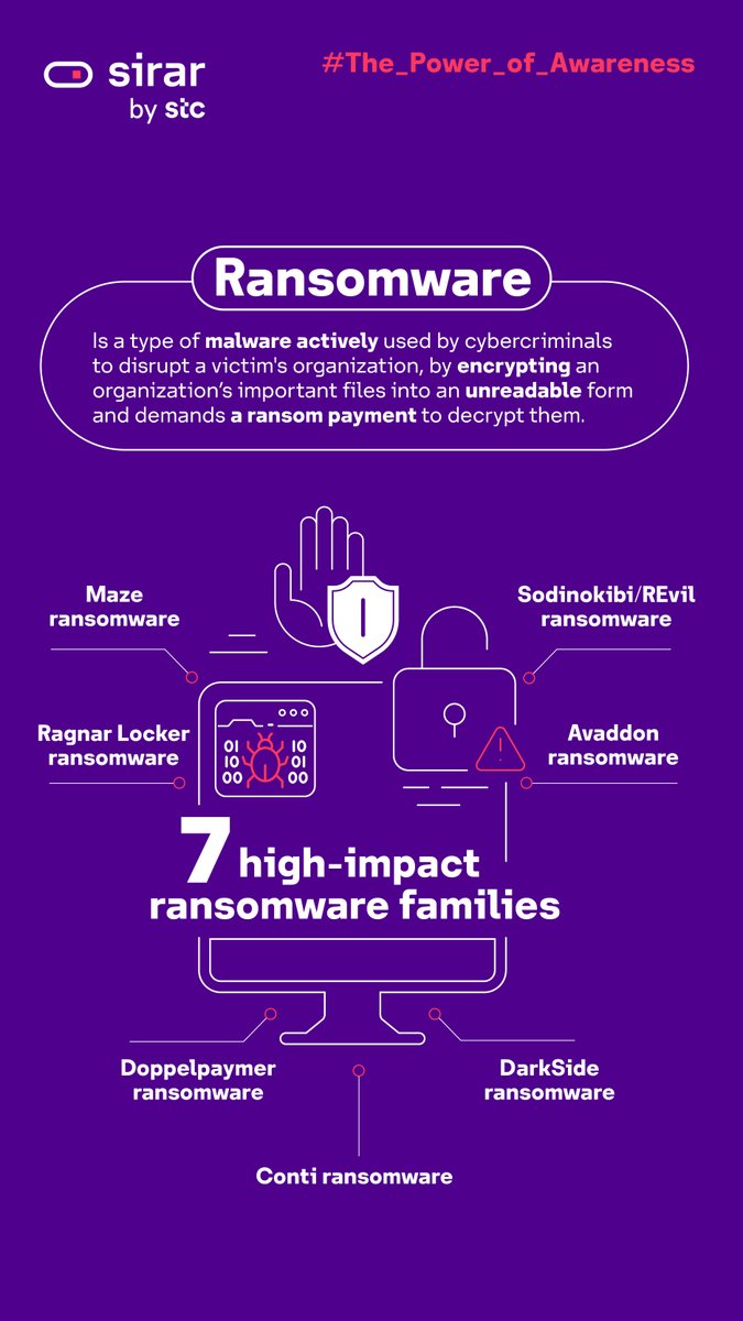 sirar_bystc's tweet image. Apply #Web_Security to protect your organization’s data from the latest ransomware threats by ensuring that your protection is in place. 
sirar.com.sa/products/web-s…

#The_Power_of_Awareness 
#Cybersecurity_in_excellence.