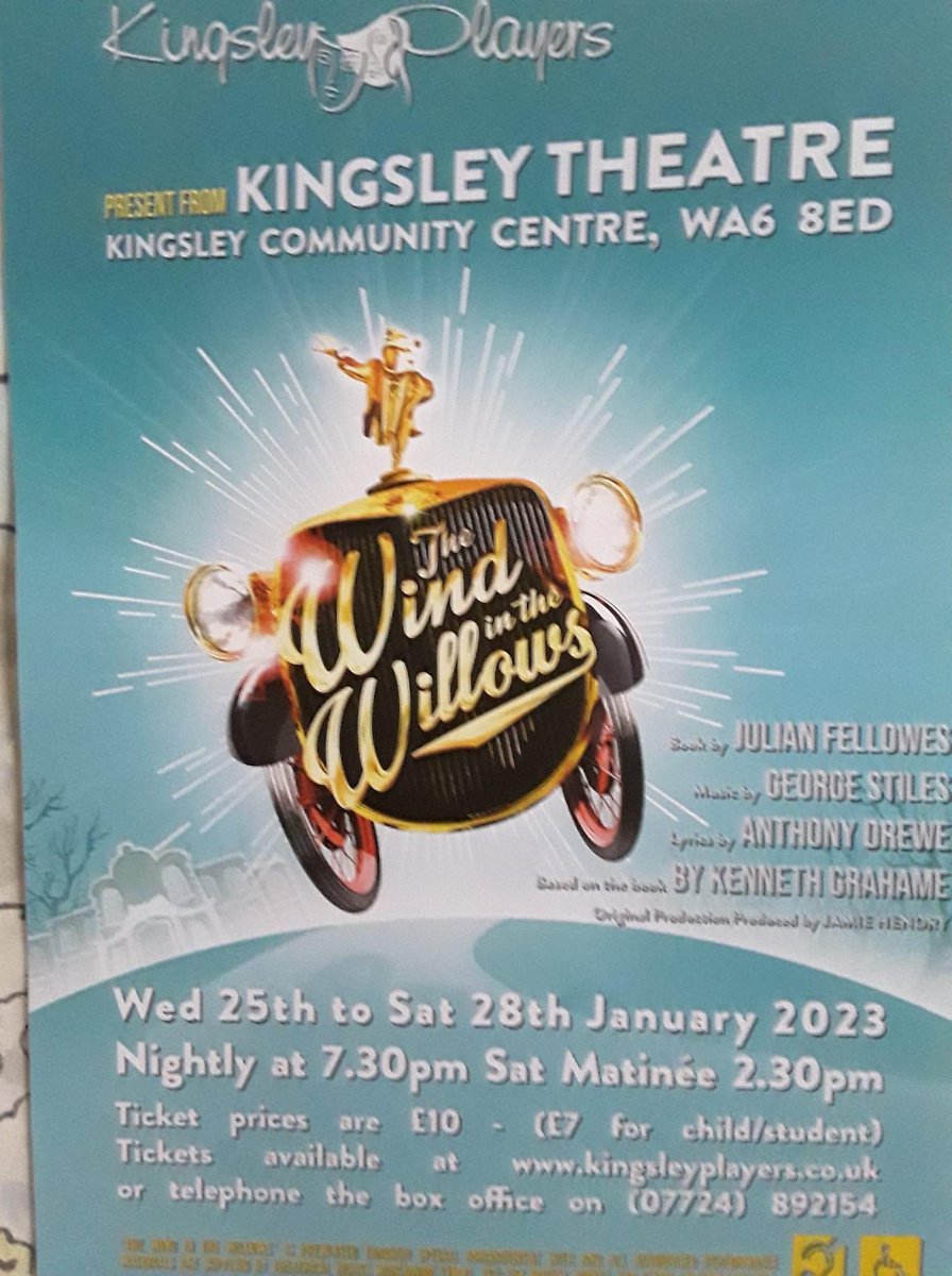 Opening night tomorrow Wednesday 25th! Tickets available for tomorrow and Thursday, last few for Friday. Both Saturday shows sold out.
Dont be disappointed on  seeing this fabulous Musical!  Book on line via website or call the Box Office. 
Thank you