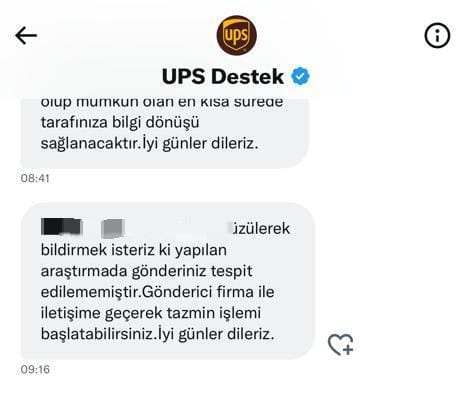 rec_bab's tweet photo. 2 hafta önce aldığım ürün kargoda kayboldu. UPS kargo kaybetti, Trendyol iademi yapmıyor 2 haftadır. Ne Trendyol asistan, ne müşteri hizmetleri sorunumu çözemiyor. 3 iş gününde çözülecek dediğiniz sorun 10 gündür çözülemiyor.  @UPSTurkiye @UPSDestek @Trendyol @TrendyolDestek https://t.co/PMNKvKEIyH