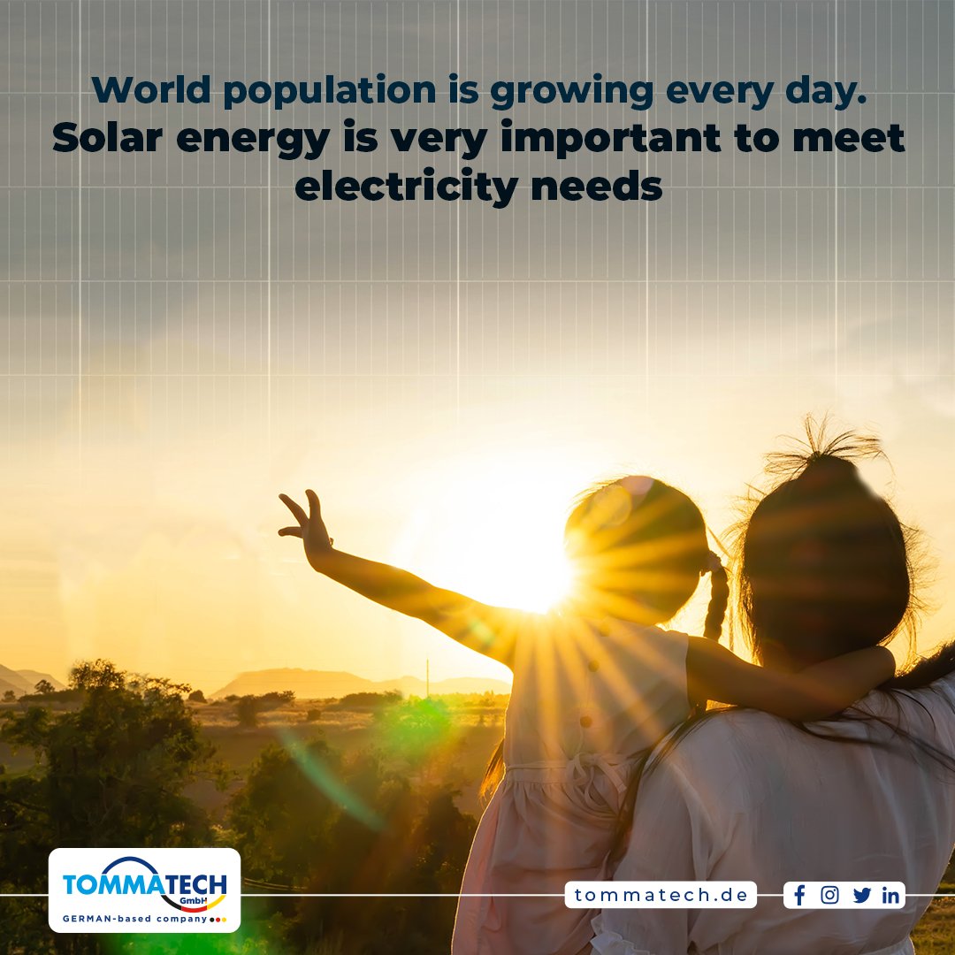 scegnews's tweet image. World population is growing every day. Solar energy is very important to meet electricity needs

#TommaTech
#inverter
#solarenergie
#solarenergy
#energy #solar
#panel #energy
#renewableenergy