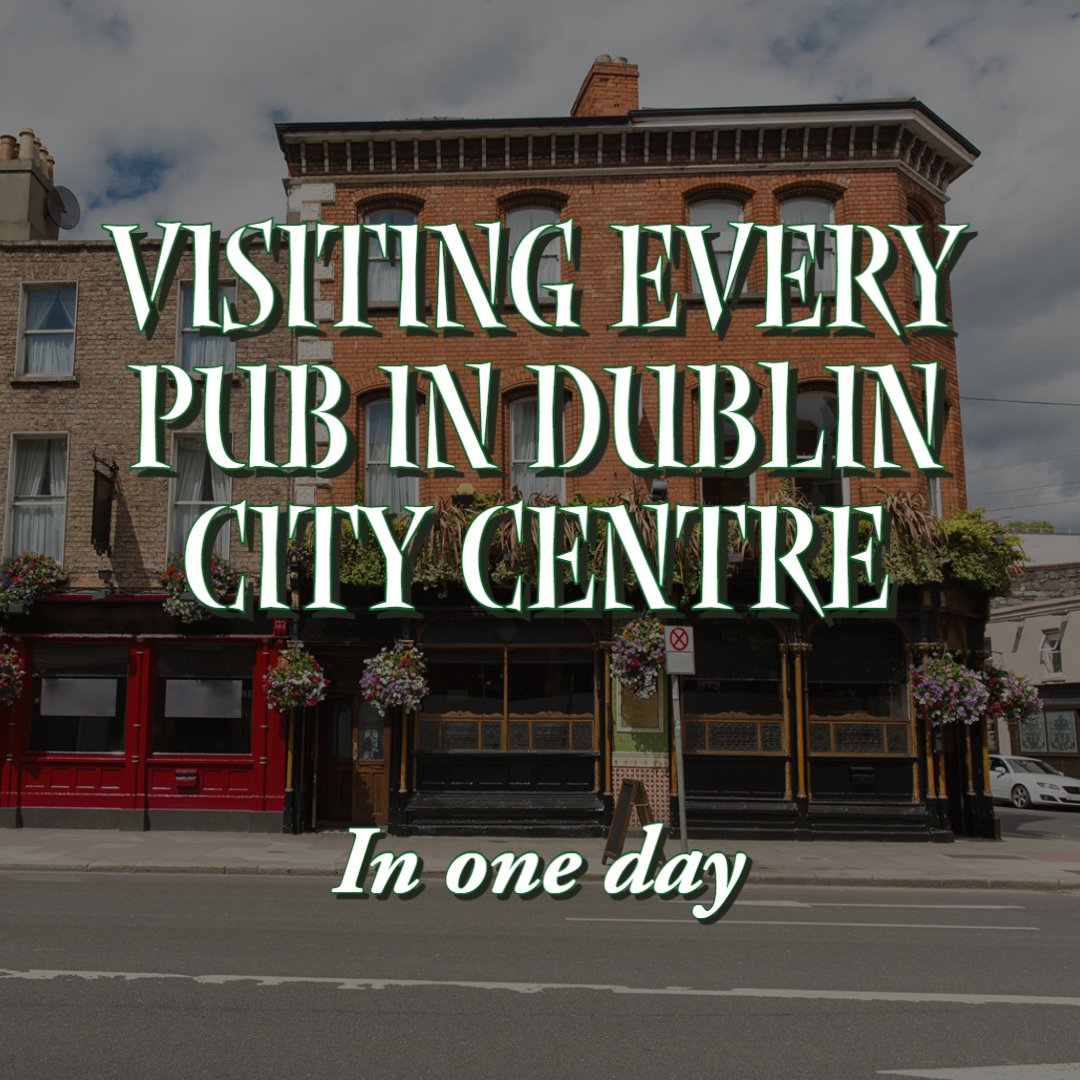 publinie's tweet photo. Today I'm setting off on foot, attempting to visit every single pub in Dublin city centre in one day.
I'm going to walk approx 35km, taking around 12 hours to the touch 240 pubs.
I think I'll be the first person to 'visit' all of Dublin city's pubs in one day...(1) https://t.co/r9nQaFIkKY