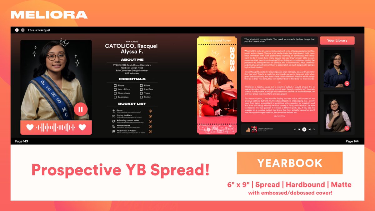 yearbook23's tweet photo. 1 Day Left for orders !! #GRADUA23

Have you placed an order for your own sablay? Or bought extra photocards that you can trade or give to friends? 👯‍♀️

Here’s a prospective look 👀 on how our yearbook will look made by our very own design committee, headed by @rakel_catolico https://t.co/87sjW3wJtX