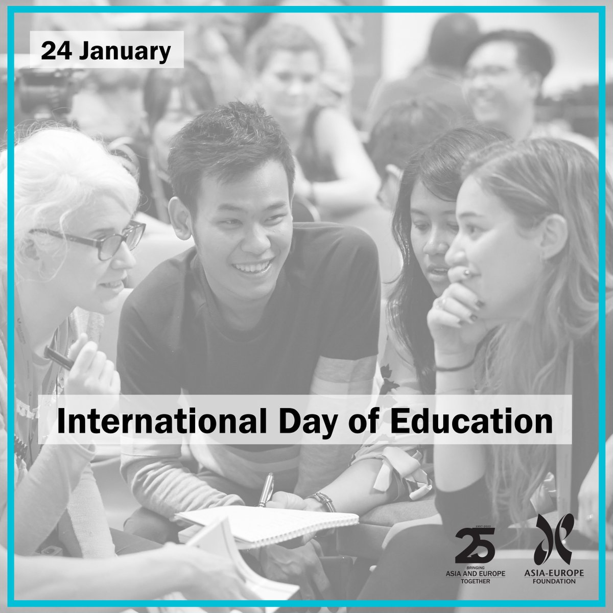 aseforg's tweet photo. Today we celebrate International Day of Education!
#Education is one of our thematic areas, connecting Asia & Europe in the areas of #Youth #HigherEducation #SecondarySchoolTeaching
Learn about our work https://t.co/7blfXUoZUn
#EducationDay #ASEF25 #ASEFEducation @asefedu https://t.co/h0giOxpR0U