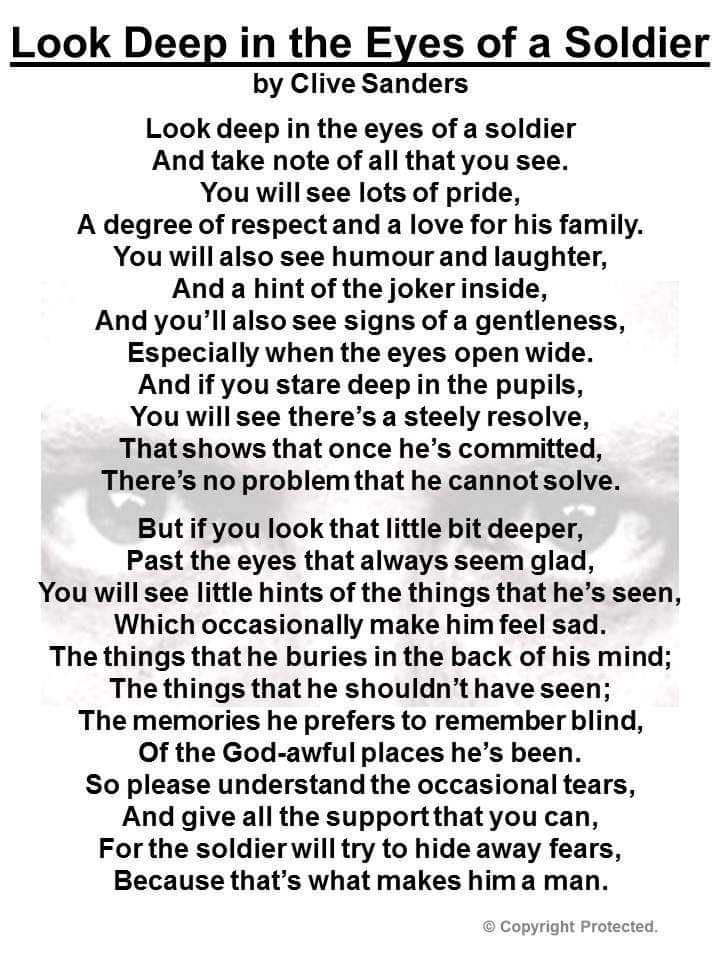 #Poetry #CliveSanders. #ArmedForces <a href="/BritishArmy/">British Army 🇬🇧</a> <a href="/CombatStress/">Combat Stress</a> . Respect to all who serve.