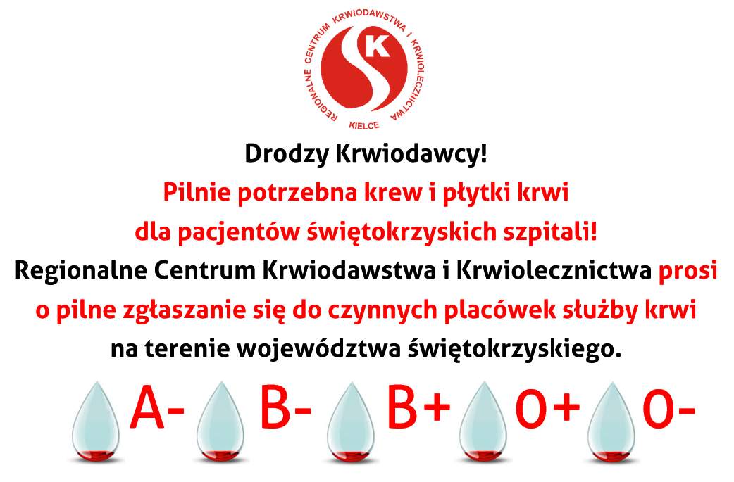 NFZ_Kielce's tweet photo. 💕Podziel się życiem, oddaj krew czekającym na ten lek pacjentom. Możesz to zrobić nie tylko w #RCKiK i terenowych oddziałach, ale także w:
📌UM w Starachowicach - wtorek, g. 9-12
📌Ośrodku Kultury w Opatowie - środa, g. 10-14 
@NFZ_GOV_PL @MarzenaBN1 @AHP_PAKS @SwietokrzyskiUM https://t.co/GuR7wOLMMZ