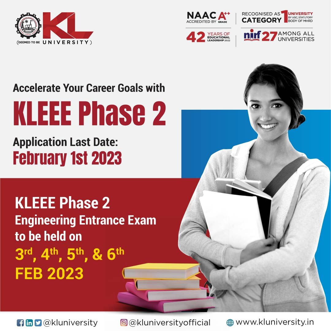 vidyavision_com's tweet photo. KLU UG Courses Admissions are Live Now for Academic Year 2023 Apply Now

Click Here: https://t.co/J7QtJ8lvbQ

#KLU #KLUniversity #University #Admissions #KLUUG #KLU2023 #Vidyavision https://t.co/wXWp6gT4li