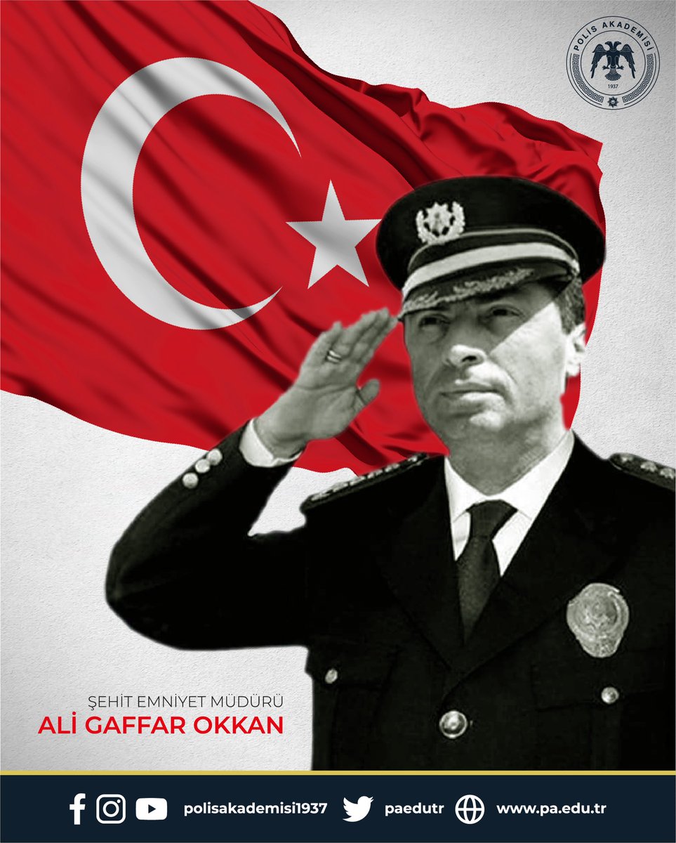 Şehit Emniyet Müdürümüz #AliGaffarOkkan ve şehit mesai arkadaşlarımızı, şehadetlerinin 22. yıldönümünde saygı, rahmet ve minnetle anıyoruz. 🇹🇷