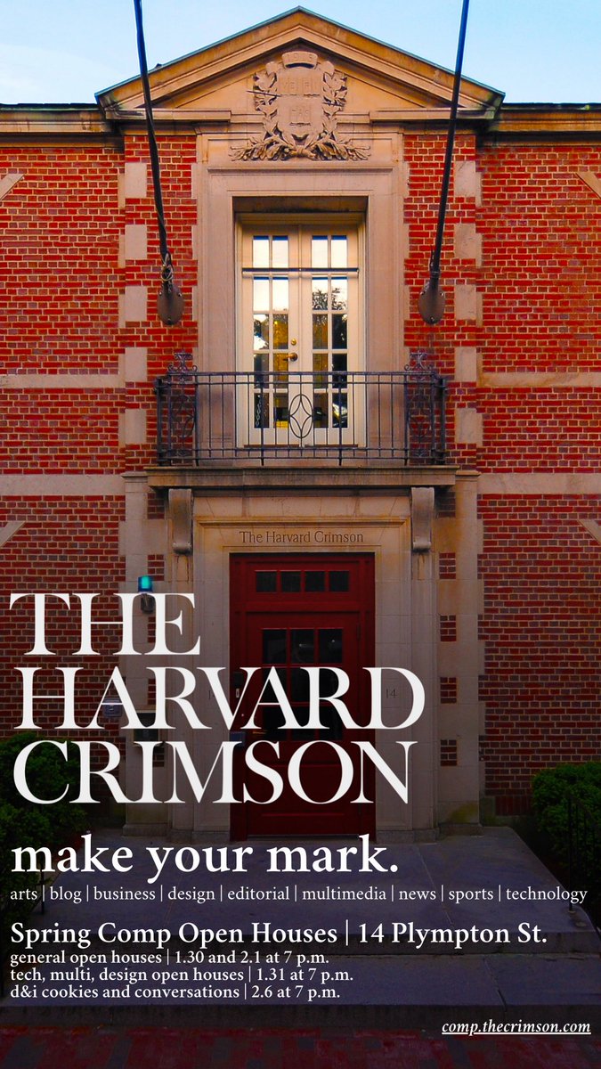 10 boards. 300 editors. 150 years of hard-hitting reporting. Comp @thecrimson visit 📰 comp.thecrimson.com 📰