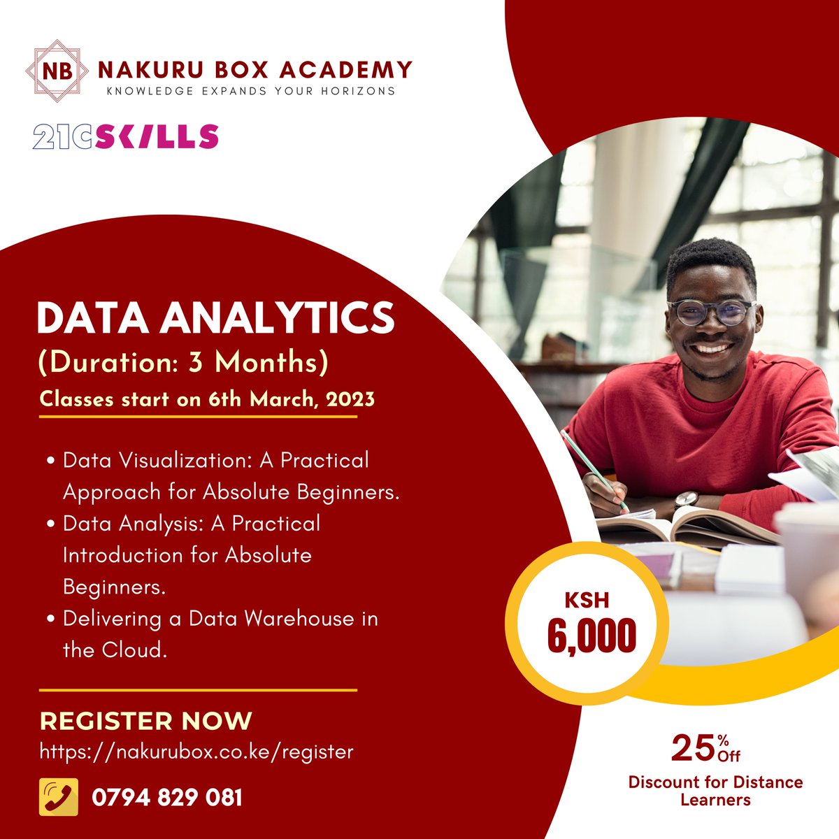 nakuruboxke's tweet photo. Learn courses offered by Nakuru Box Academy in partnership with 21C Skills. The courses are designed to help Africaβs technology enthusiasts develop the skills they need to succeed in the 21st century.
Register Now https://t.co/hrdenF3EzC
#nakurubox #21cskills https://t.co/XEOdHBv9dF