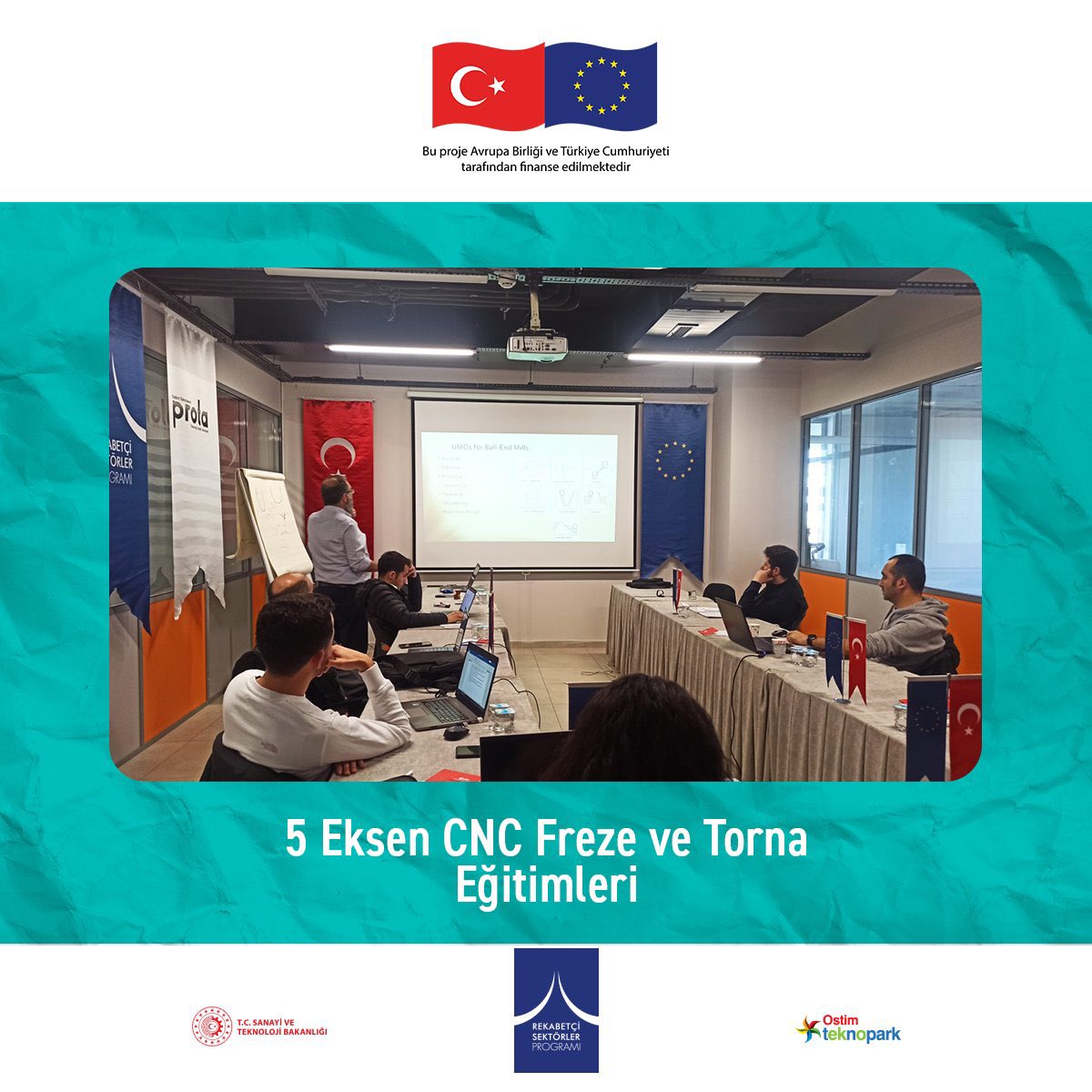 OstimProta's tweet photo. Prototipleme ve Ticarileştirme programımız kapsamında Prota Atölyesi ekibine verilen “5 Eksen CNC Freze ve Torna “ başlıklı eğitimini tamamladık. 

#RotanızProta #protateknolojiüretimatölyesi #teknikeğitim #ostimteknopark @ostimosb https://t.co/8e9tkv7ys0