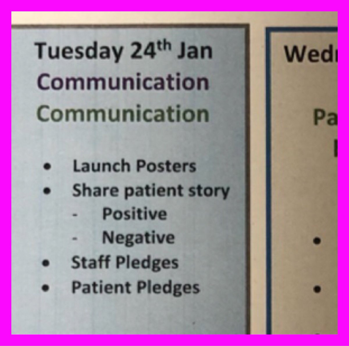 Mamoona Hood (@hood_mamoona) on Twitter photo Day 2: ‘One chance to get it right’ Awareness Week <a href="/StockportNHS/">Stockport NHS FT</a> 💜
All about communication today. Corridor, EOL resource competition, pledges and lots more <a href="/helshow1/">HH</a> <a href="/NicolaFirth6/">Nicola Firth</a> <a href="/PallCare_SNHSFT/">Stockport Specialist Palliative Care Service</a> <a href="/hpb_stockport/">Stockport HPB Specialist Team</a> <a href="/StAnnsHospice/">St Ann's Hospice</a> <a href="/warnetony/">Tony Warne</a> <a href="/AoifeIsherwood/">#hellomynameis 🌻 Aoife 💚</a> <a href="/StockportPtExp/">Stockport Patient Experience</a> <a href="/ruthiepm/">Ruth P-M</a> Day 2: ‘One chance to get it right’ Awareness Week <a href="/StockportNHS/">Stockport NHS FT</a> 💜
All about communication today. Corridor, EOL resource competition, pledges and lots more <a href="/helshow1/">HH</a> <a href="/NicolaFirth6/">Nicola Firth</a> <a href="/PallCare_SNHSFT/">Stockport Specialist Palliative Care Service</a> <a href="/hpb_stockport/">Stockport HPB Specialist Team</a> <a href="/StAnnsHospice/">St Ann's Hospice</a> <a href="/warnetony/">Tony Warne</a> <a href="/AoifeIsherwood/">#hellomynameis 🌻 Aoife 💚</a> <a href="/StockportPtExp/">Stockport Patient Experience</a> <a href="/ruthiepm/">Ruth P-M</a>