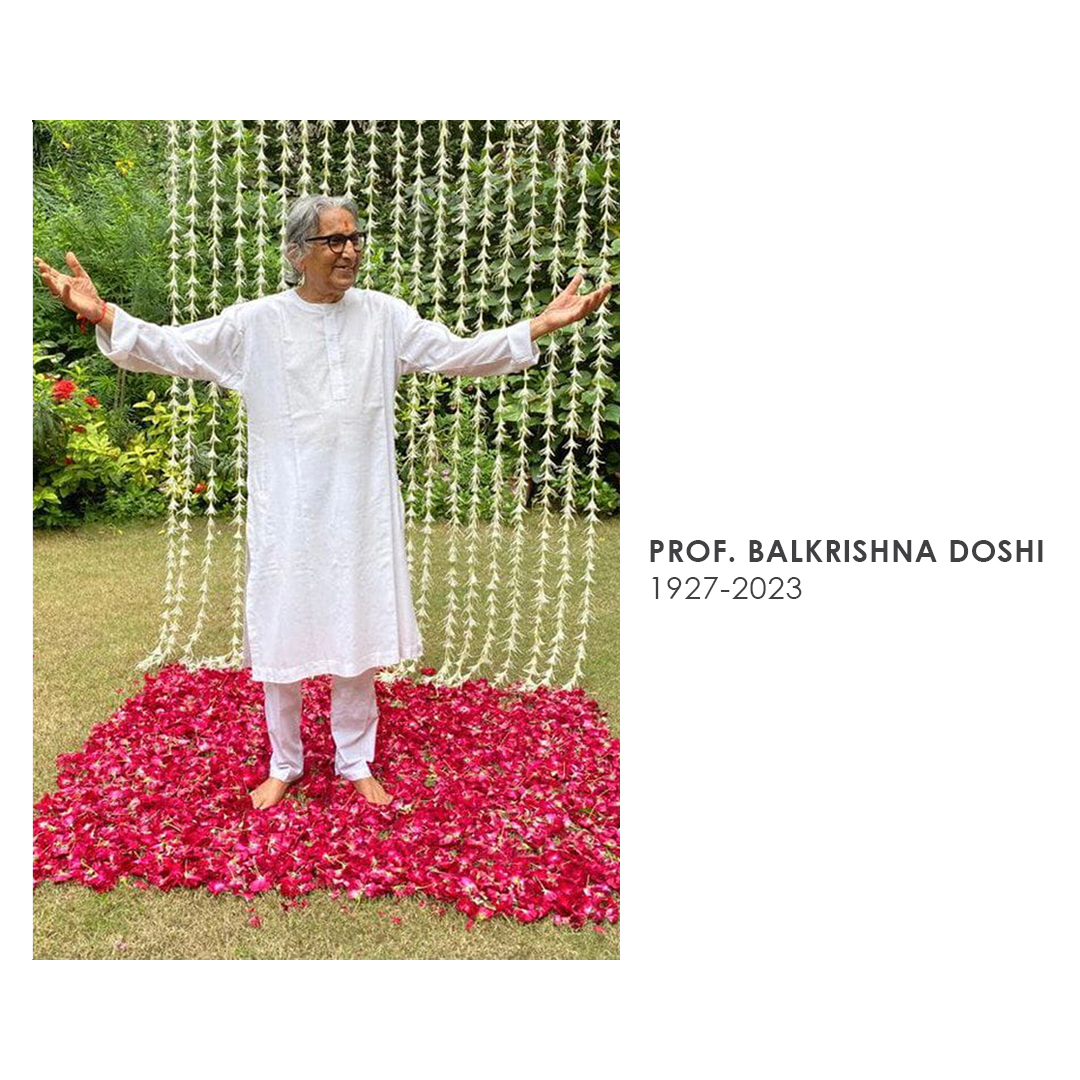 𝗣𝗿𝗼𝗳. 𝗕𝗮𝗹𝗸𝗿𝗶𝘀𝗵𝗻𝗮 𝗗𝗼𝘀𝗵𝗶
𝟭𝟵𝟮𝟳 - 𝟮𝟬𝟮𝟯

CEPT University deeply mourns the passing of Prof. B.V. Doshi, founder-director of the School of Architecture (from which CEPT University emerged).

See more: cept.ac.in/news/1500/cond…