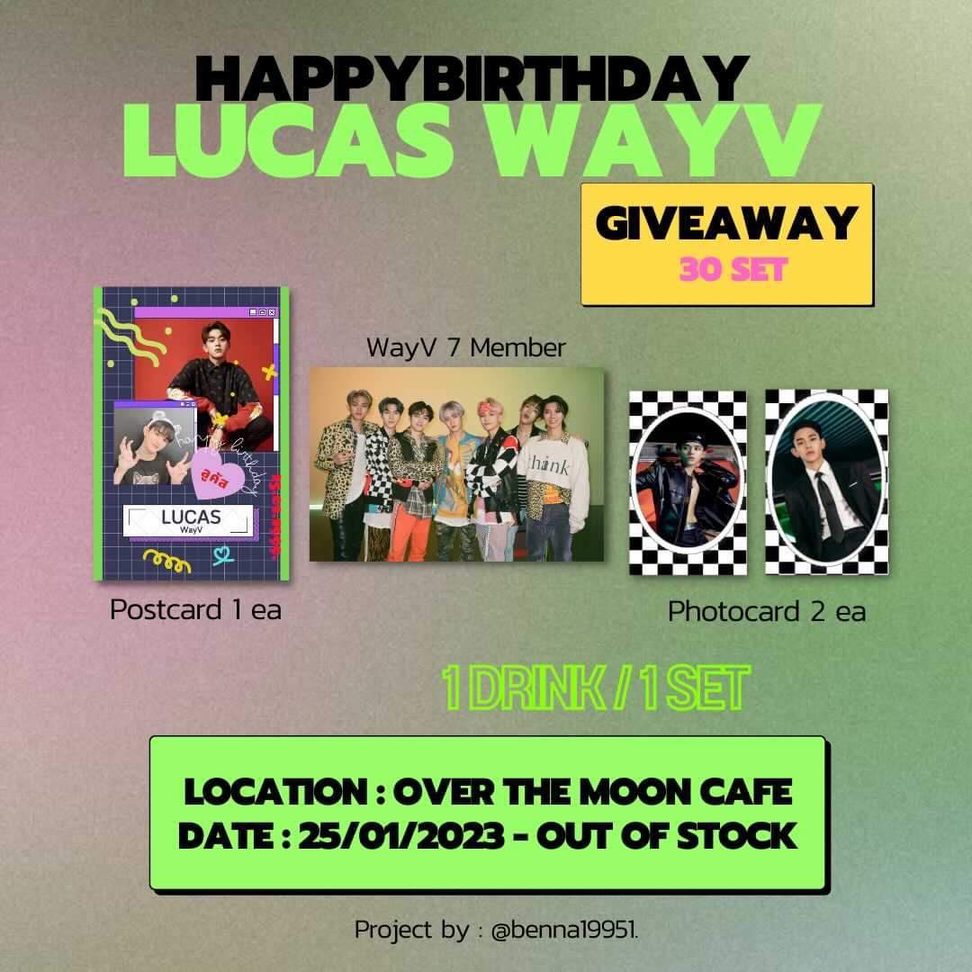 Benna19951's tweet photo. 💚 Give away 🎂 HAPPYLUCASWAYVDAY 💚see you today~

🗓 25/01/2022 - out of stock
🏡 Over the moon cafe Udon @OverthemoonUdon 
⏰ 10.00-18.00

1 Drink / 1 set
- Postcard 2 ea
- Photo card 2 ea

Project by : @Benna19951.

#HAPPYLUCASWAYVDAY
#Lucaswayv💚
#overthemooneventproject https://t.co/uyXORfdaEV
