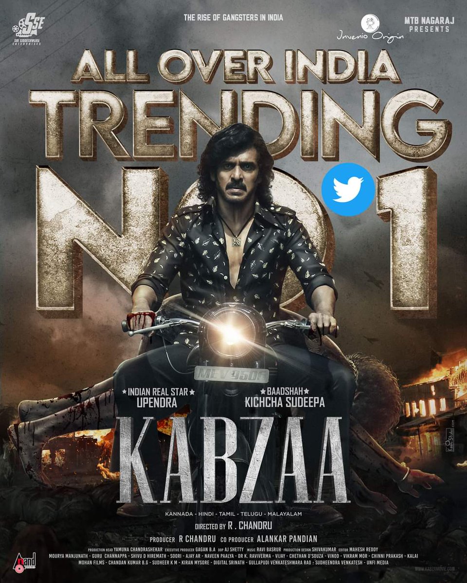#KabzaaFromMarch17 trending all over India on twitter...

Indian Real Star #Upendra & Badshah #KichchaSudeep's the next big thing in the Indian Cinema #Kabzaa Releasing Worldwide On March 17th. 

#Upendra #KichchaSudeep #ShriyaSaran #Rchandru #Ravibasrur #Kabzaa #muralisharma