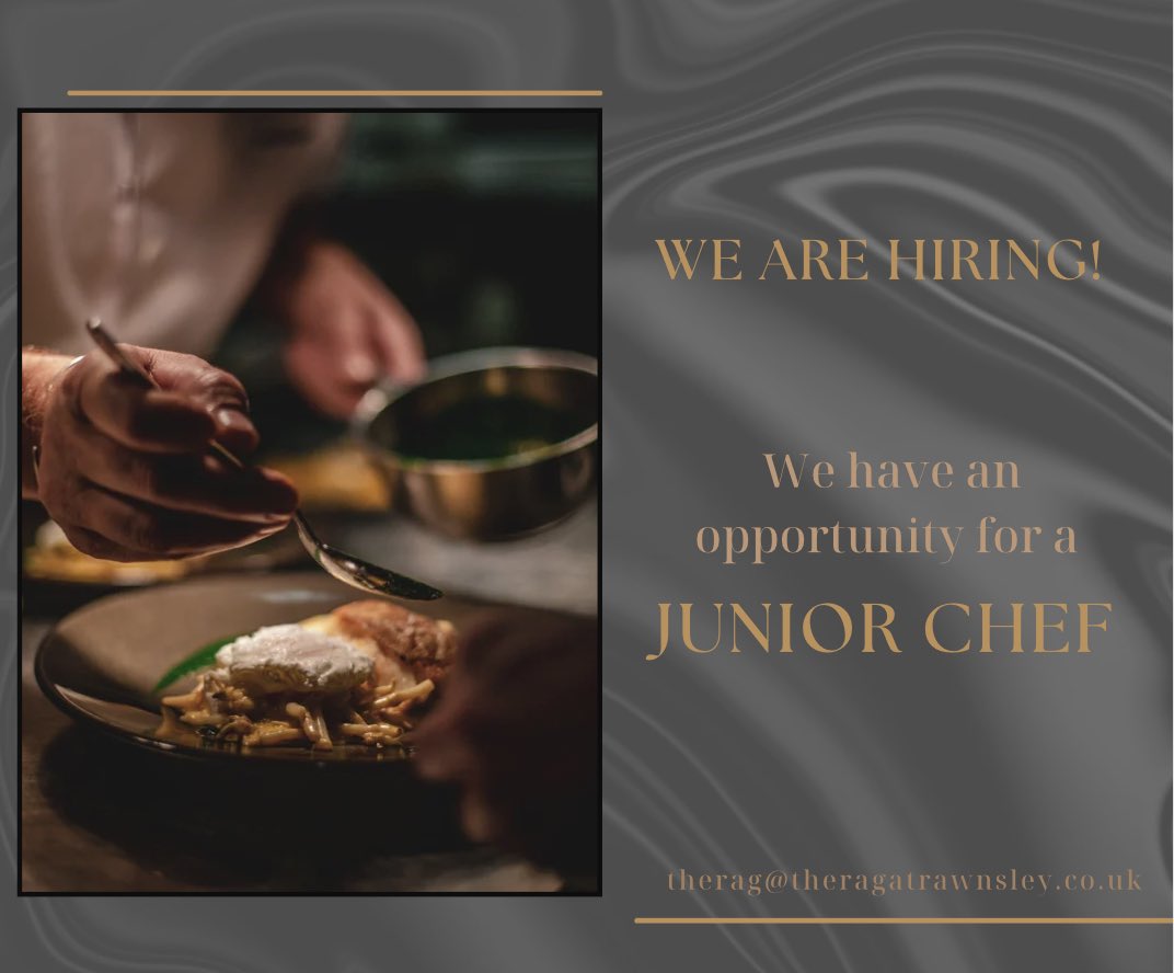 🧑🏼‍🍳 WANTED! 👩🏼‍🍳 
We are hiring a junior chef. Ideal vacancy for a college leaver.
For more information, please contact us on 01543 277491.  #staffordshirehour #lichfieldlocal #boostlichfield