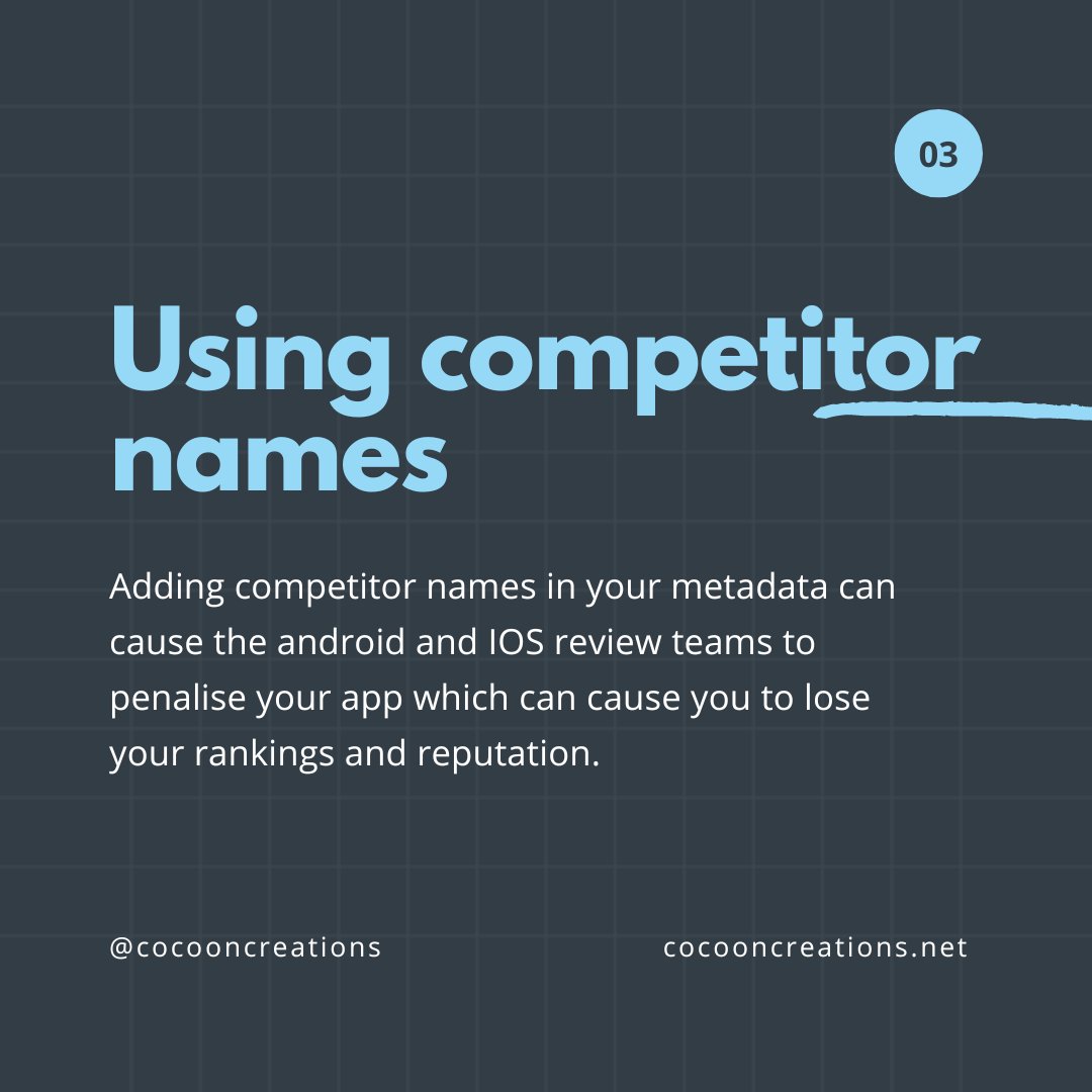 cocooncreations's tweet photo. It can be tempting to cheat with app store optimisation (ASO), but our advice is 'Don't Do It!'. Using black hat tactics will make your app lose its reputation and rankings in the long run. Organic app store optimisation is your best bet. https://t.co/aUmowu17vW
