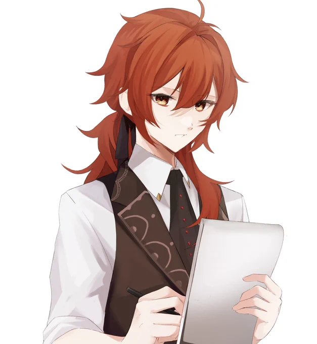 # リプきた原神のスタンプを自分の絵柄で描く 2人目の注文聞いてる旦那です〜!!リクありがとうございました 