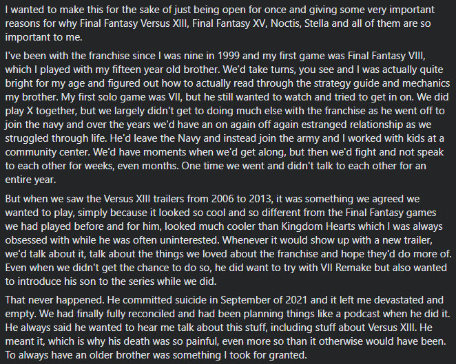 NemesisSP13's tweet photo. This was something important I needed to say. And really hate how Twitter is going to make me say it. 

I apologize in advance and thank you for your time if you read this sad little story. Or sob story, as I'm sure someone out there will say. https://t.co/m75Rf4HHc6