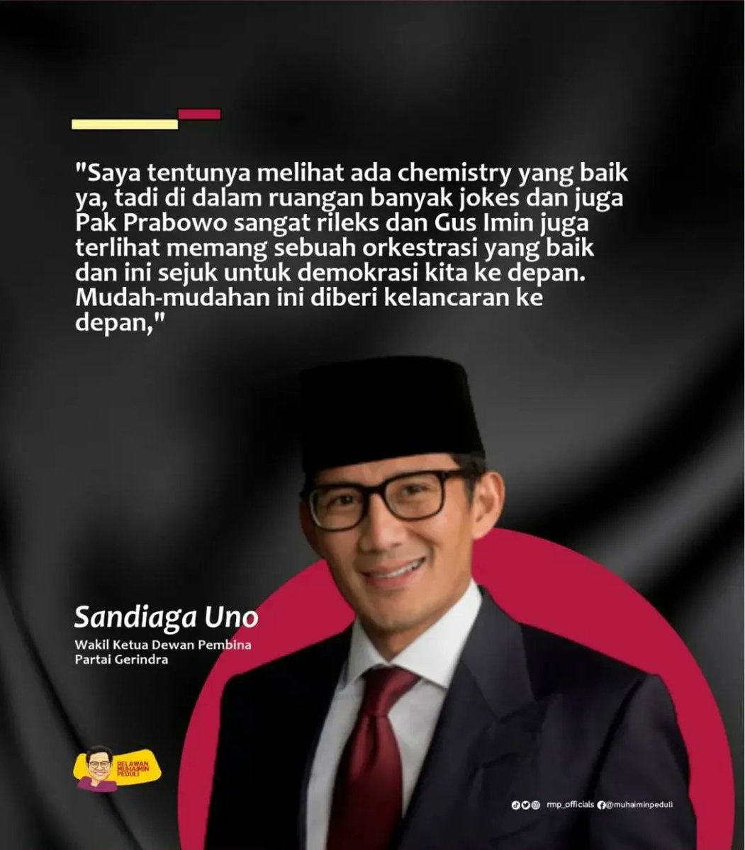 Semakin sejuk
.
.
.
.
#cakimin #gusmuhaimin #muhaiminiskandar #capres2024 #capres #rmp #relawanmuhaiminpeduli #Pilpres2024 #sandiagauno #politikkesejahteraan #literasipolitik #pinterpolitik #milenial #genz #generasimuda #generasiunggul #generasimilenial #sekber #Prabowo