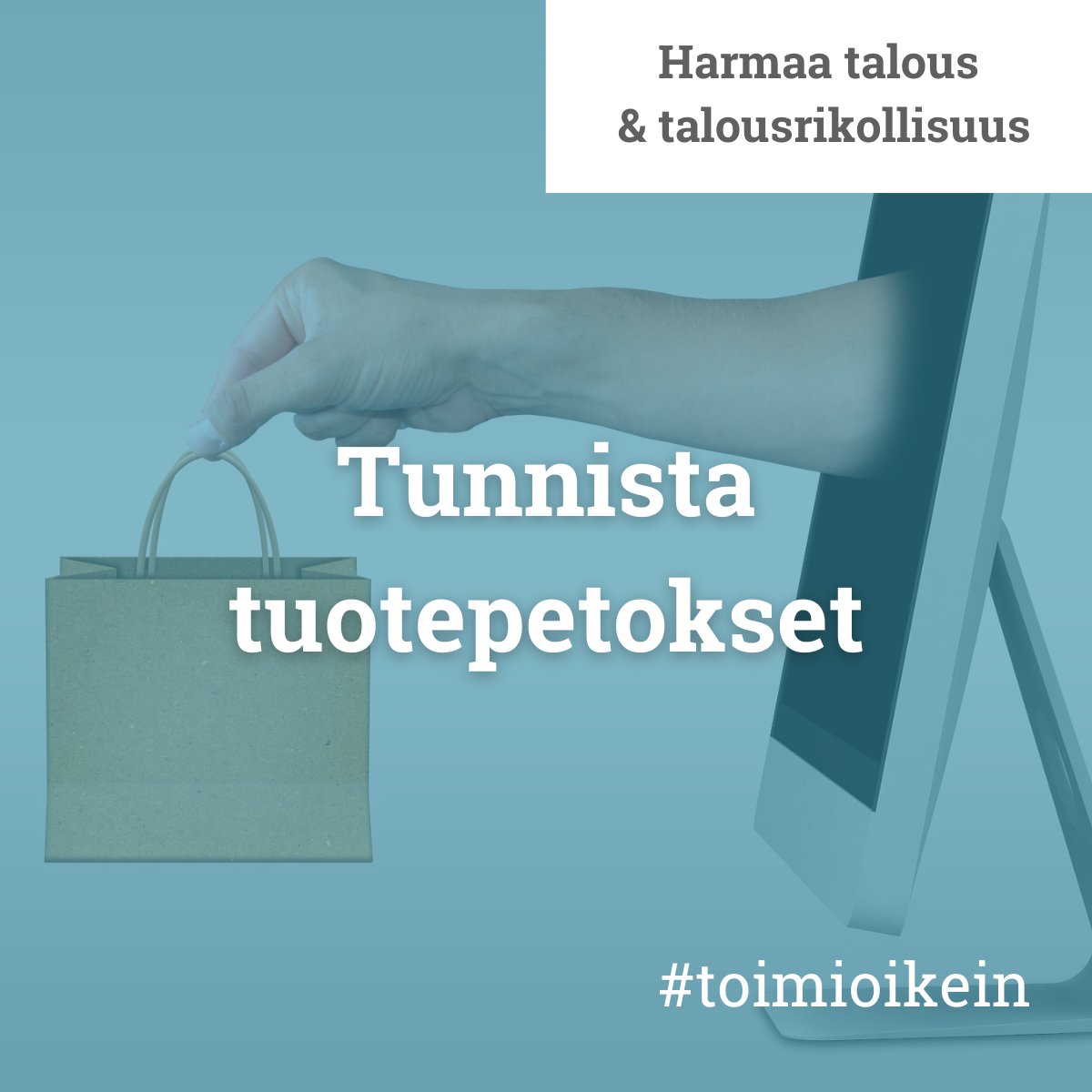 harmaatalous's tweet photo. Verkossa tapahtuvassa petosrikollisuudessa yritetään myydä tuotetta, jota myyjällä ei oikeasti ole hallussaan tai tarkoitus myydä. #Toimi oikein ja opi tunnistamaan kuluttajapetoksen merkit. 8/END https://t.co/vpZPyTZJ9k https://t.co/JjyIfFOyYY