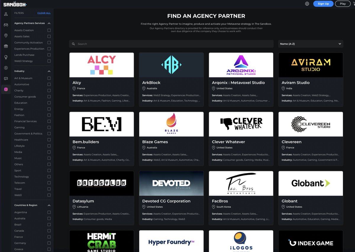 borgetsebastien's tweet photo. ⚡️We made it easier to find a partner for getting into @TheSandboxGame as a community, brand or project.
Whether you're looking for a #Metaverse Builder, Creator or Agency, you can filter among the 200+ by Location, Industry, Type of Services etc.
👉 https://t.co/z7hrgvmFct https://t.co/V6YciN1rrm