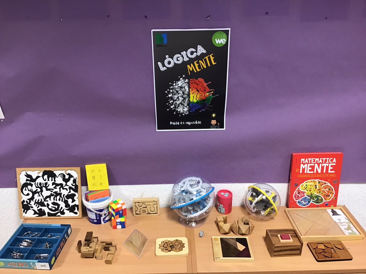 Este es mi rincón de juegos lógicos. Voy sacando más conforme van conociéndolos y los aprovecho para proyectos y gamificaciones . ¿Qué rincones tenéis en clase #ClaustroVirtual?