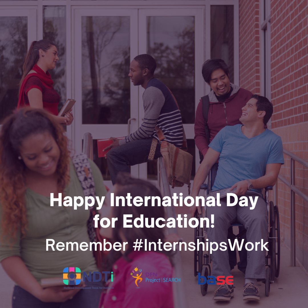 DFN Project SEARCH HQ (@dfnsearch) on Twitter photo Today is <a href="/UNESCO/">UNESCO 🏛️ #Education #Sciences #Culture 🇺🇳</a>'s International Day of Education! 🎉
This year's theme is to invest in people and prioritise education. We're doing that alongside our colleagues <a href="/NDTicentral/">NDTi</a> <a href="/base_tweets/">British Association of Supported Employment (BASE)</a>
Together, we will deliver 4500 supported internships by 2025 @Internship_Work Today is <a href="/UNESCO/">UNESCO 🏛️ #Education #Sciences #Culture 🇺🇳</a>'s International Day of Education! 🎉
This year's theme is to invest in people and prioritise education. We're doing that alongside our colleagues <a href="/NDTicentral/">NDTi</a> <a href="/base_tweets/">British Association of Supported Employment (BASE)</a>
Together, we will deliver 4500 supported internships by 2025 @Internship_Work
