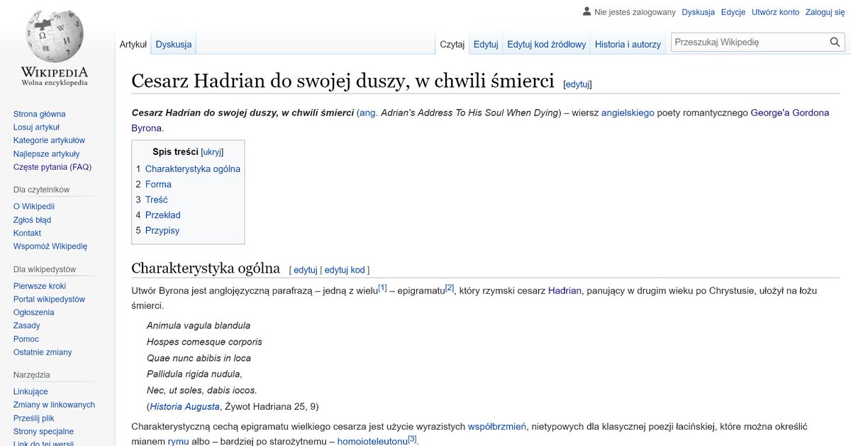 BogdanBurdziej's tweet photo. 24.01.76  ur. #Hadrian cesarz rzymski
stłumił powstanie #Bar_Kochba w #Judea
autor słynnego wiersza
#Animula vagula blandula

Duszyczko kochana wędrowniczko
Ciała gościu i wspólniczko
W jakie ty strony odejdziesz
Bladziutka, naga, zziębnięta
Gdzie żartować jak zwykle nie będziesz https://t.co/2w5RPPgM76