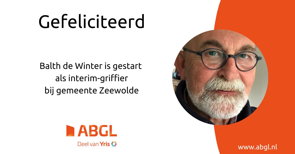 _ABGL_'s tweet photo. Balth de Winter, van harte gefeliciteerd met jouw nieuwe opdracht als interim-griffier bij gemeente Zeewolde. Veel succes en werkplezier.

Ook @raadZeewolde van harte gefeliciteerd en een fijne samenwerking toegewenst.

#vng #gemeente #interim #interimprofessional https://t.co/jeX67FSM2L