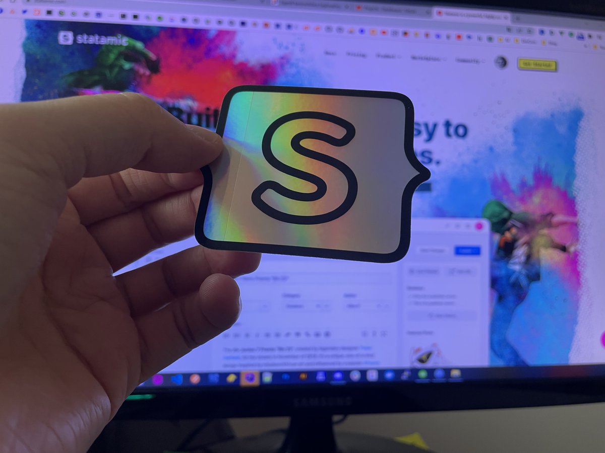 Just received the <a href="/statamic/">Statamic</a> sticker! Thanks for it 🥳❤️