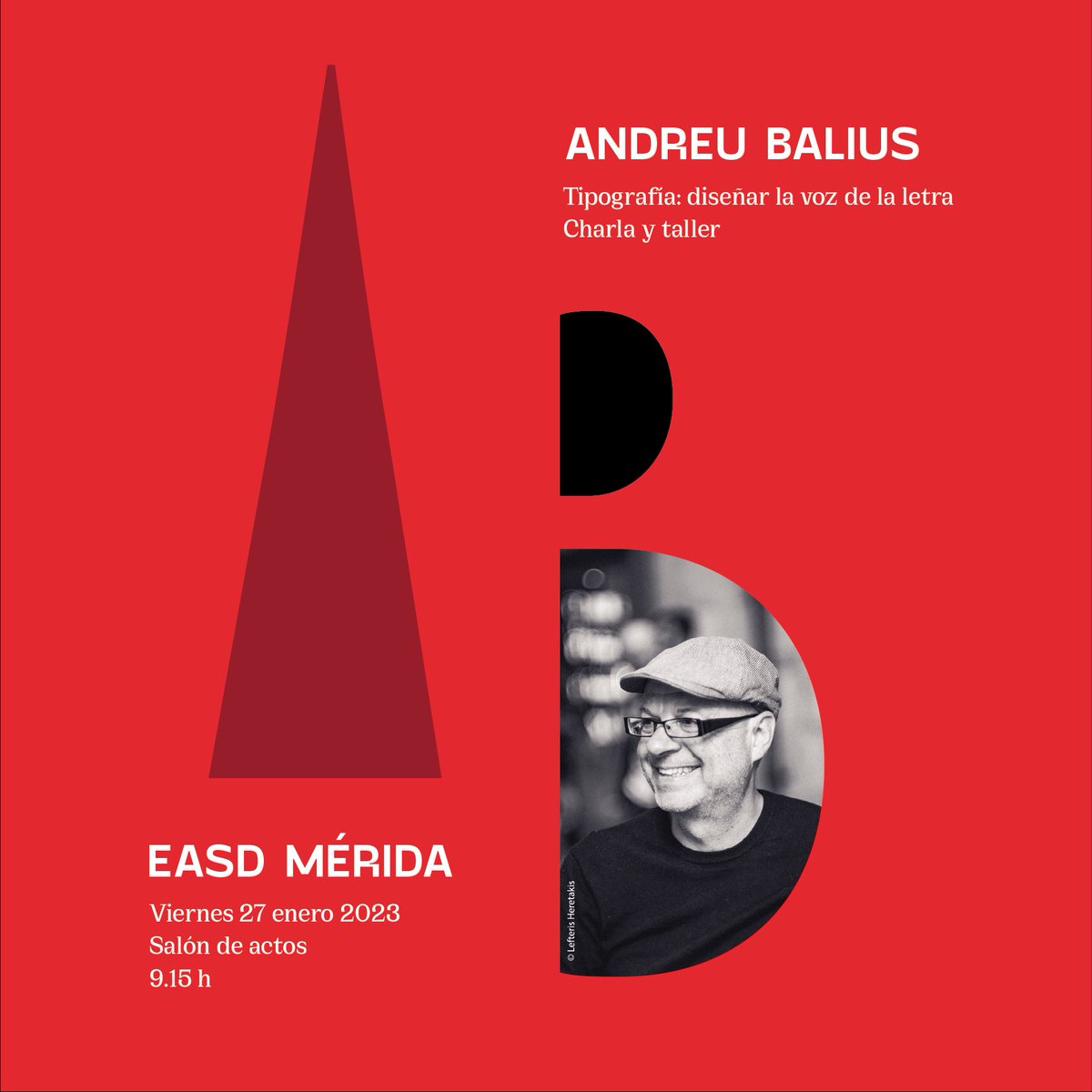 daniel_hervas's tweet image. 🚀 Este viernes tenemos una charla de @andreubalius en la EASD Mérida:
«TIPOGRAFÍA: DISEÑAR LA VOZ DE LA LETRA» 

🔥🔥🔥🔥🔥

📆 27 enero
⏰ 9.15 h

#tipografía #typedesign #diseño #AndreuBalius