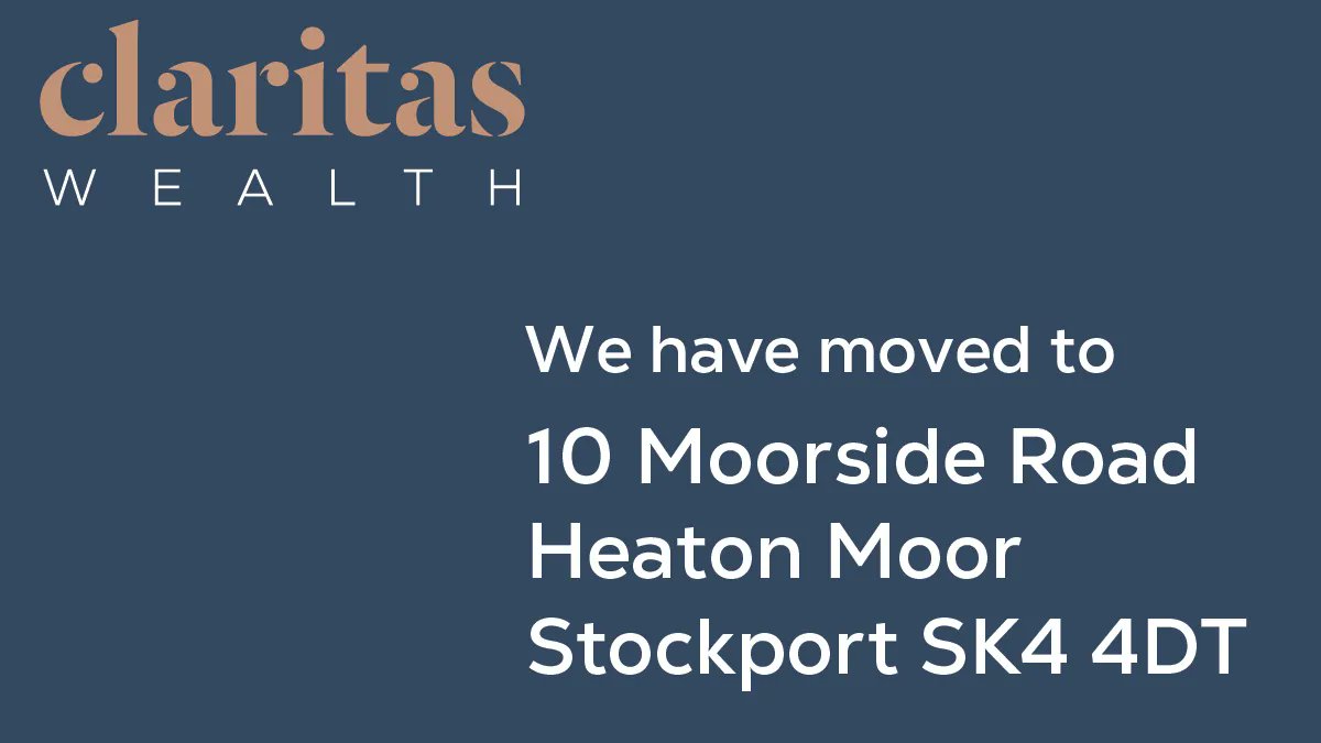 We’ve now completed the #ClaritasWealth #officemove and all went well. We look forward to you visiting us over the coming months. We’re just a couple of hundred yards down the road from the old office and now at 10 Moorside Road in #HeatonMoor, #Stockport SK4 4DT.