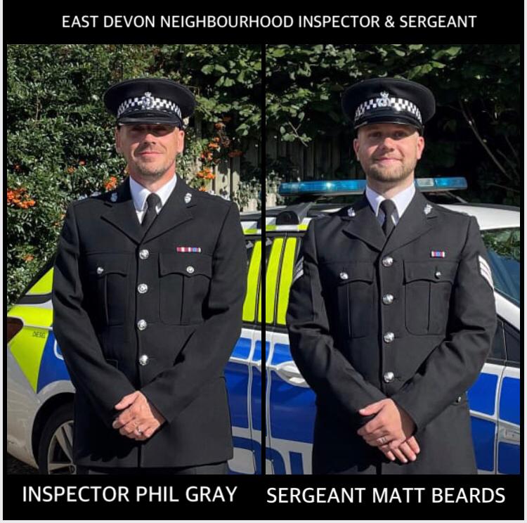 Our Neighbourhood team consists of 1 Inspector, 1 Sergeant, 8 NBMs and 3 PCSO's (1 Post to hopefully be filled soon). Today we introduce you to Inspector Phil Gray and Sergeant Matt Beards.
Together they have 34 years service! A wealth of knowledge
#neighbourhoodpolicingdevon