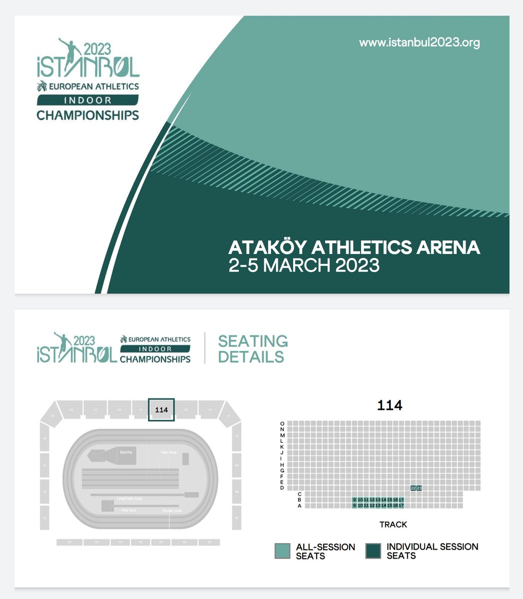SeamusCarey's tweet photo. One of our #athletico group has to pull out of attending @euroindoor2023 #EuroIndoors so we have a spare ticket. Great seat. Can also organise cheap hotel by the stadium for anyone interested. 

Please RT @irishathletics @Cathal_Dennehy @DavidGillick @Pierceathletics https://t.co/2ubZ1fl3i3