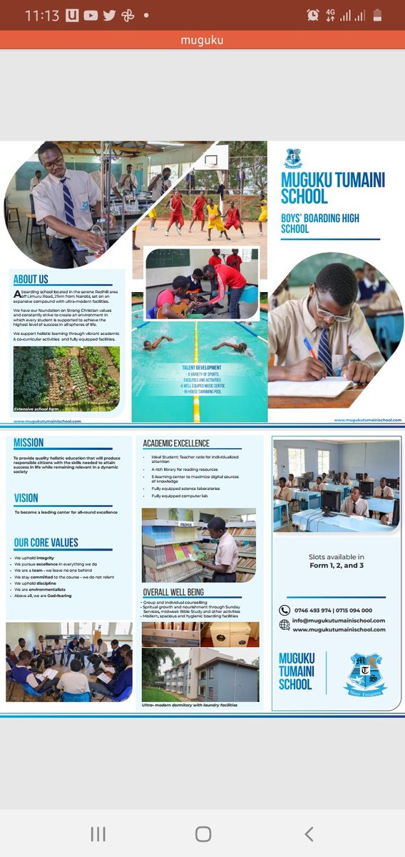 ChristineMboya4's tweet photo. Hi beautiful ladies and handsome men, 
Are you looking for a school for your wonderful son? Look no more. Muguku Tumaini School is the nest school for your son. Why dont you call 0715094000 for more information...
#OscarNoms 
#blackout 
#buildjakapansupport 
#Yash19 https://t.co/sNZ3g7KchZ