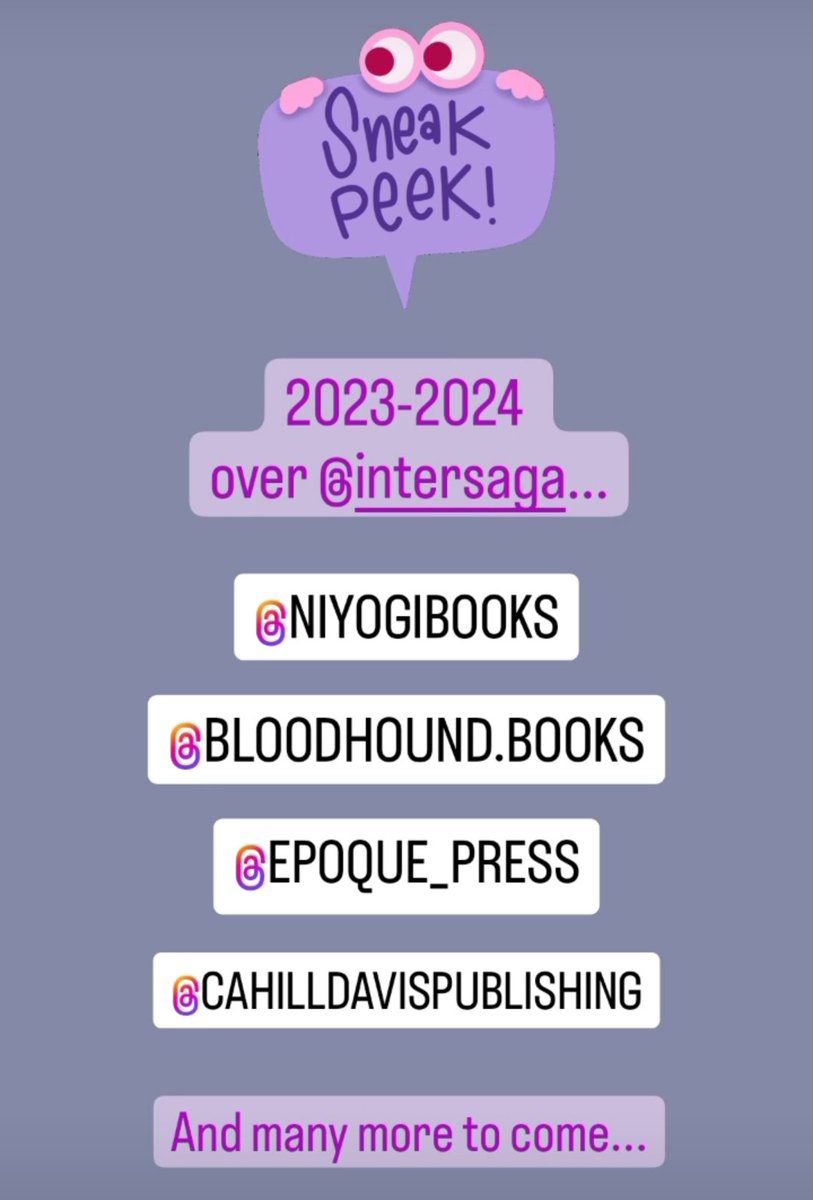 inter_saga's tweet photo. Sneak peek π 2023-2024 over @inter_saga ππππ With many more in the #pipeline π€©πβοΈπ
#staytuned #growingagency #literaryagent https://t.co/EyE8g43iTv
