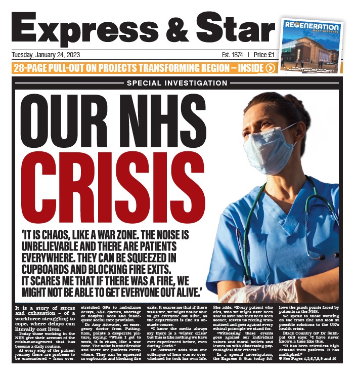 1/ In today's Express &amp; Star, a special investigation on the NHS crisis. 

We've examined the issues faced by the health service through the eyes of those who work within it. A THREAD: