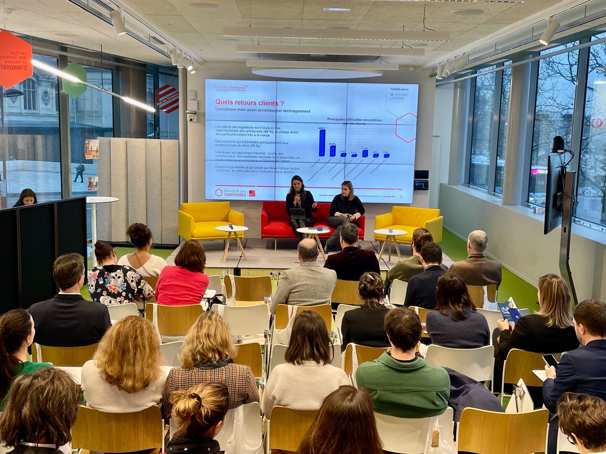 📣 C'est le grand jour ! 🟢 En direct du Hub des Territoires avec <a href="/MarrauddesGrot/">Marraud des Grottes</a> et <a href="/PaulineWartel/">Pauline Wartel</a>. 

L'édition 2022 du baromètre des #LegalTechs françaises, avec Maddyness, <a href="/BanqueDesTerr/">Banque des Territoires</a> &amp; <a href="/Lamyliaisons/">Lamy_Liaisons</a> sera disponible à partir de 12h ! 

Restez connectés, le lien arrive !