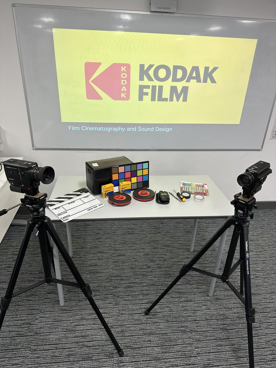 RunningAndrew1's tweet photo. Excited to teach for the 1st time film cinematography and sound design today. I have written this module last year and will involve students to go back to the basics of analogue film stock film production. No scopes, no automatic controls. @raerileymedia @UniCentreSCC https://t.co/GGTVnUM3G9