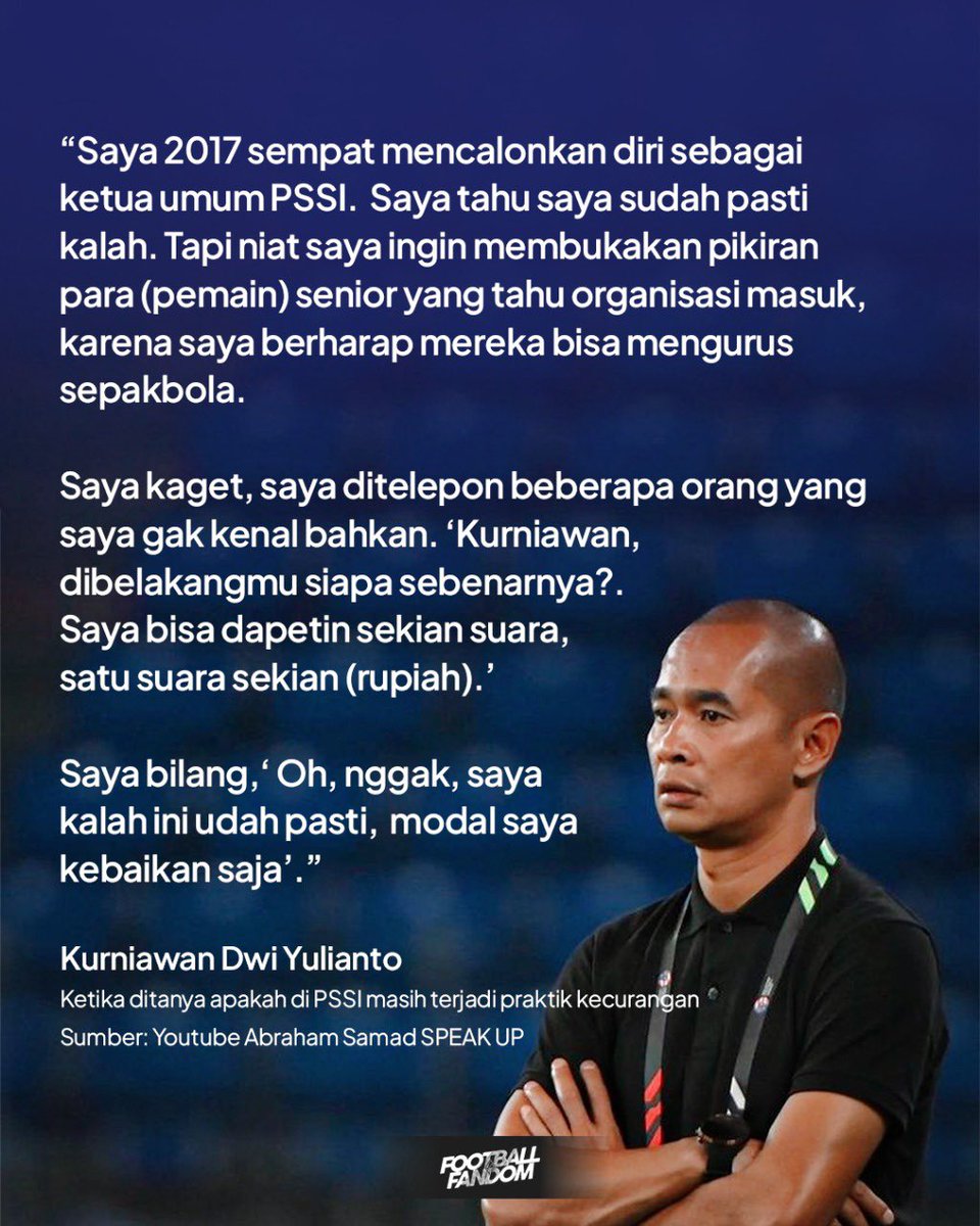 FandomID_'s tweet photo. Kurniawan Dwi Yulianto ungkap adanya jual beli suara di KLB PSSI. 

#kurniawandwiyulianto #pssi https://t.co/mvMdEhO4vt