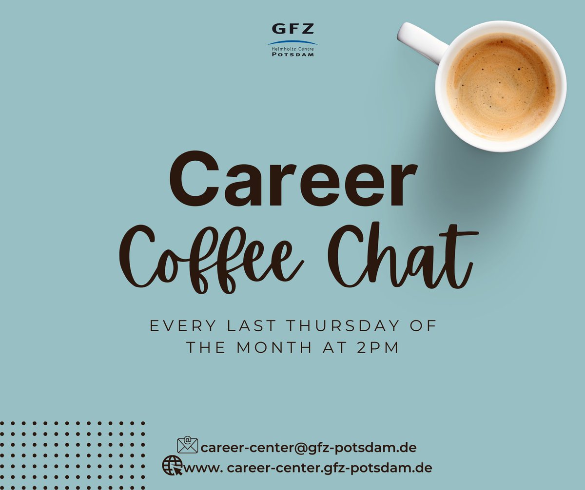 Our Career Coffee Chat is back @GFZ_Potsdam! This Thursday 26th, Dr. Fred Witham gives insights into his work as Chief Project Engineer at Rolls-Royce, & will tell us about how he transferred his scientific knowledge from academia to industry. Please meet us on ZOOM at 2PM!