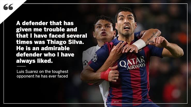Luis Suarez on the most difficult defender he has ever faced.