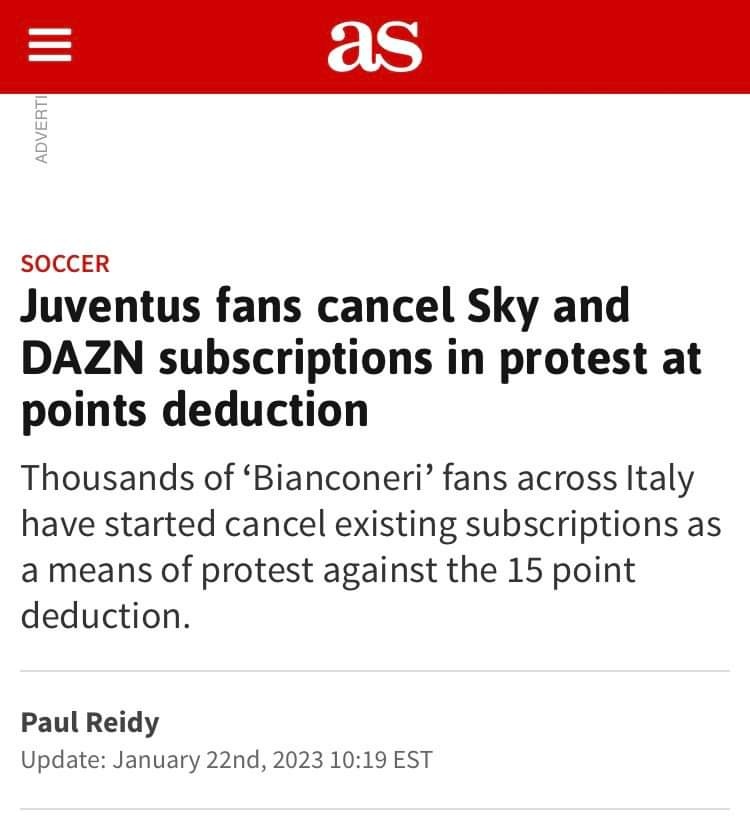 Anche fuori dai confini oramai fa notizia.
 #DisdettaDaznSky
 #FinoAllaFine