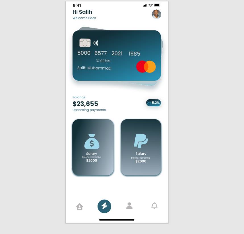 My first Fintech UI design 🥺
I spent about 5hrs to do this design after watching a Youtube video. I need a mentor and an accountability partner 🙏
 @hackSultan @Darasoba @daviowhite @ConfidentNuel @dnaijatechguy @Joe_brendan_ @fav_ajebo @dwdreamwork @Kynsofficial