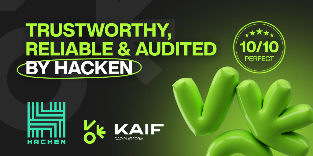 KAIF_Platform's tweet photo. What makes $KAF a secure and transparent asset? 

Our token contract has been audited by @hackenclub, one of the leading auditors in the industry, and received an impressive 10/10 score 💯

Take advantage of the current Community Sale Round: https://t.co/KgpDPGsxzN 📈 https://t.co/oWWKo0LhOT