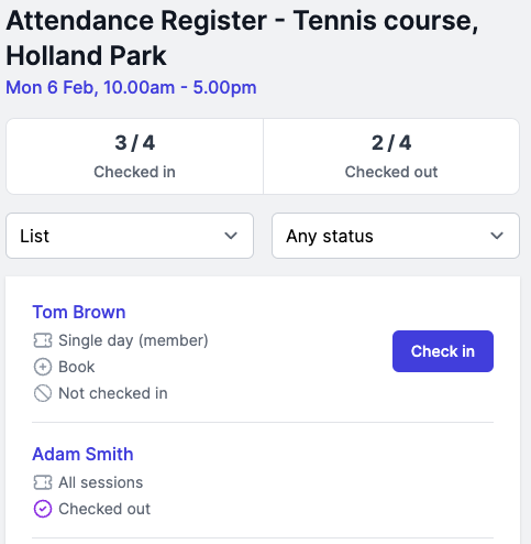 PembeeApp's tweet photo. Say goodbye to paper registers! Use Pembee to track check in and check out status of your attendees - https://t.co/KSC47V3O5w https://t.co/a8My9KQie6