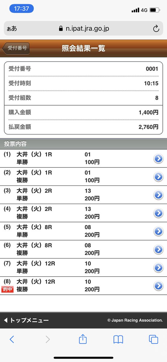 自分の体感でしかないのだけれど、本橋騎手は5〜10番人気ぐらいの馬に乗った時の連対率がそこそこある気がする。
今日、12Rで騎乗したネオブレイブ号も10番人気だったし。 