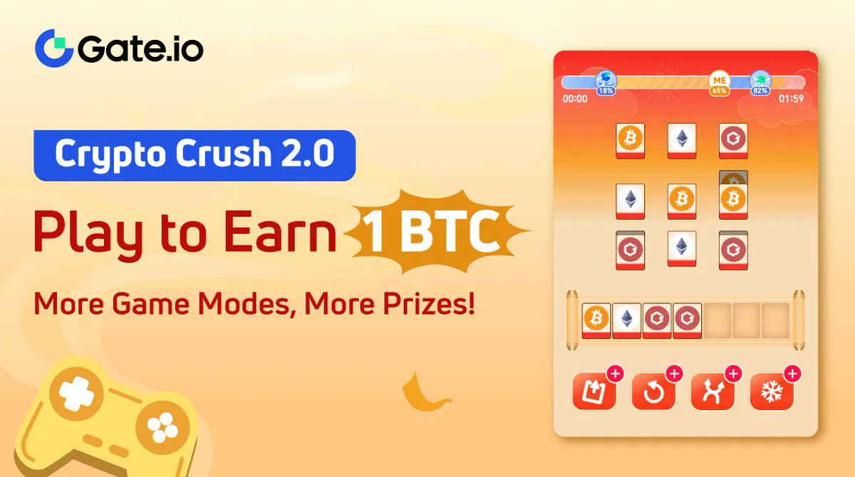 Gate's tweet photo. https://t.co/8kWqgEeplL Crypto Crush 2.0
🤩What is your favorite game mode, Classic, Versus, or Battle?
🎁Comment with the screenshot

◽️ Follow @gate_io &amp; RT 
✅ 10 lucky winners will share $100 #Giveaway
End at 8 AM, Jan 28 (UTC) 

⚡️PLAY NOW: https://t.co/5sYwMqoY9z https://t.co/myGGlKKbZM